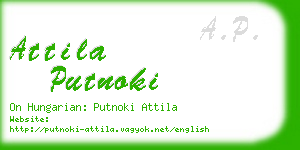 attila putnoki business card